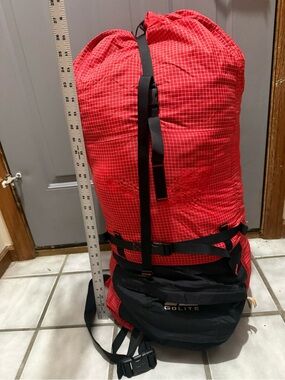 Golite Gust Backpack Red -Vintage Ultralight Red Gridstop 70l Backpack